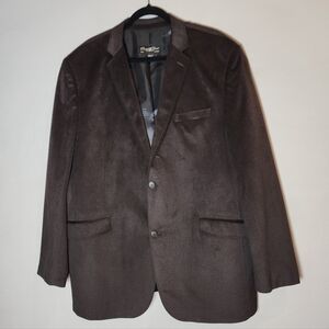 Pronto Uomo Brown Velvet 2-Button Blazer Jacket Men's Size 3XLT